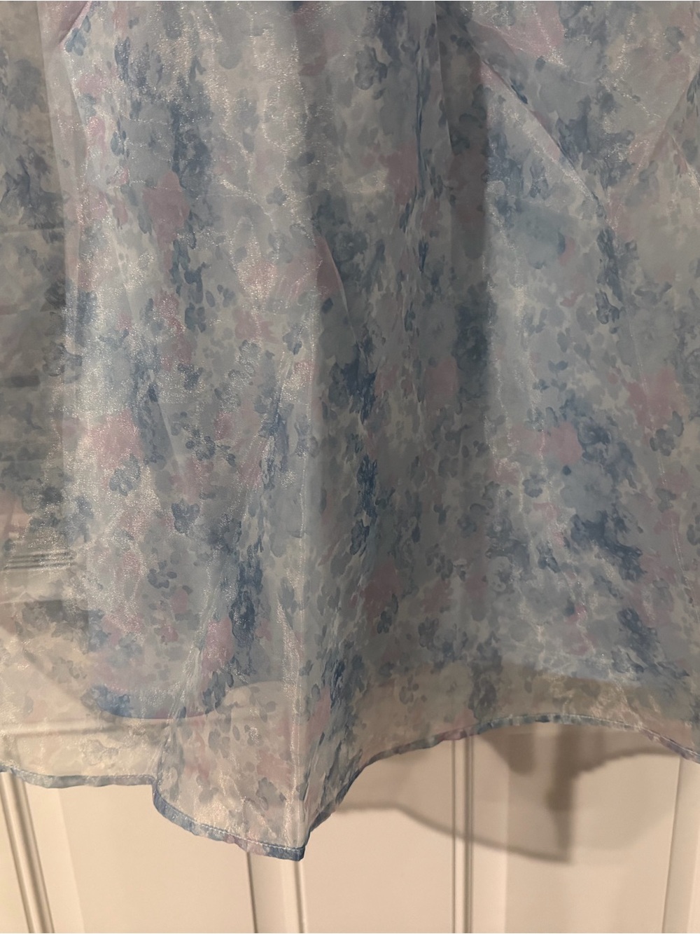 Francesca's Collections Light Blue Floral Tie-Strap Dress - Picture 4 of 8